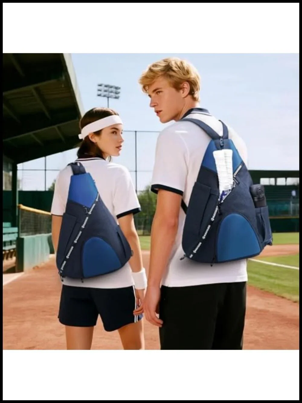 Pickleball Sling Bag with 7 Pockets and Detachable Strap